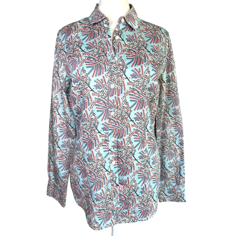Brooks Brothers Womens‎ Fitted Shirt Blouse Size 8 Long Sleeve Multicolor Luxury